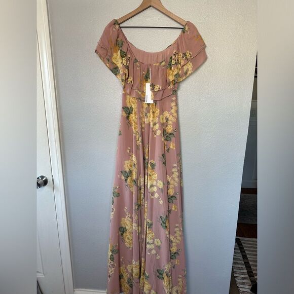 NWT** Reformation Abelia Dress- Gwenyth Maxi Size 6 Pink - Picture 9 of 15